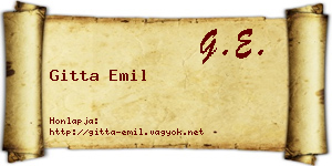 Gitta Emil névjegykártya